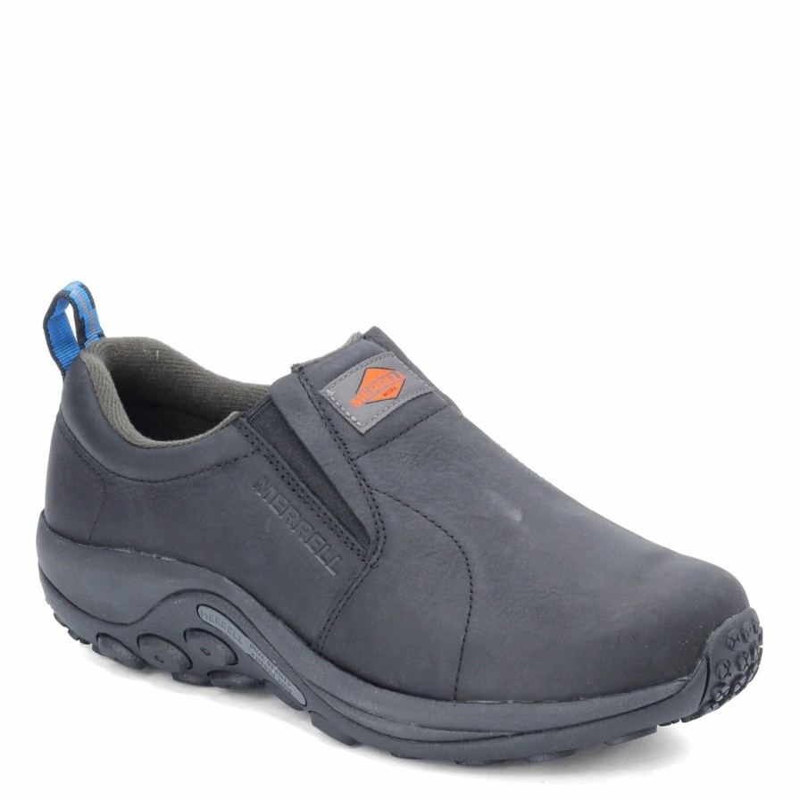 Slip-On * | Men'S Merrell, Jungle Moc Leather Sr Work Shoe Wide Width