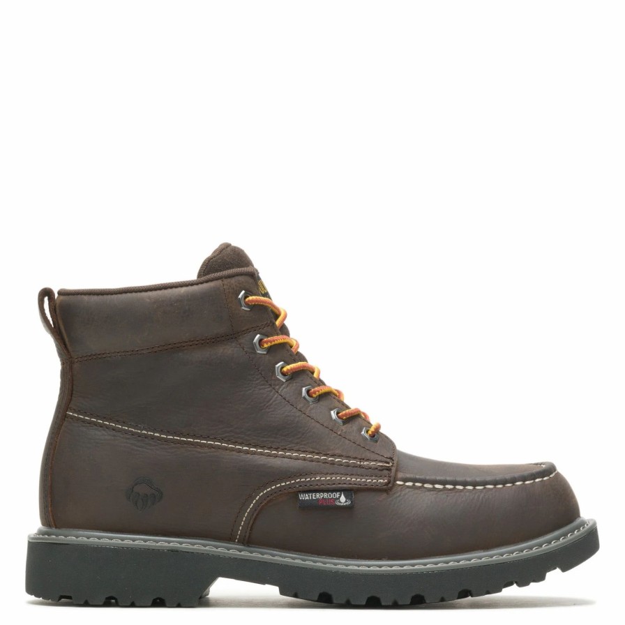 Boots * | Men'S Wolverine Boots, Floorhand Moc Toe 6 Inch Waterproof Work Boot