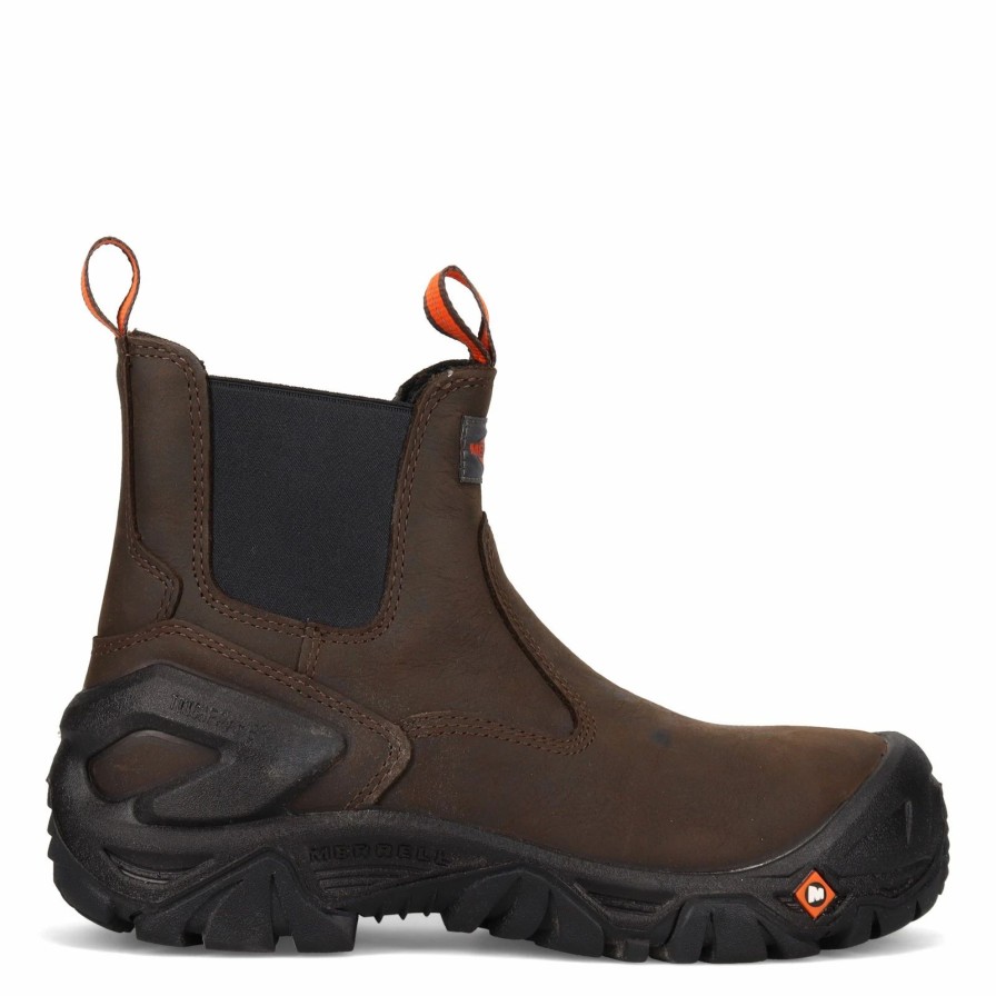 Boots * | Men'S Merrell Work, Strongfield Chelsea Waterproof Comp Toe Work Boot