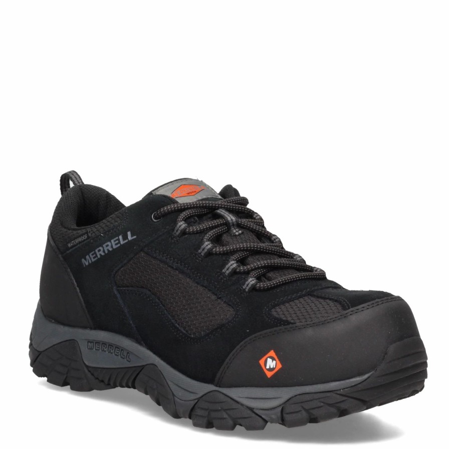 Sneakers * | Men'S Merrell, Moab Onset Low Waterproof Comp Toe Work Shoe Wide Width