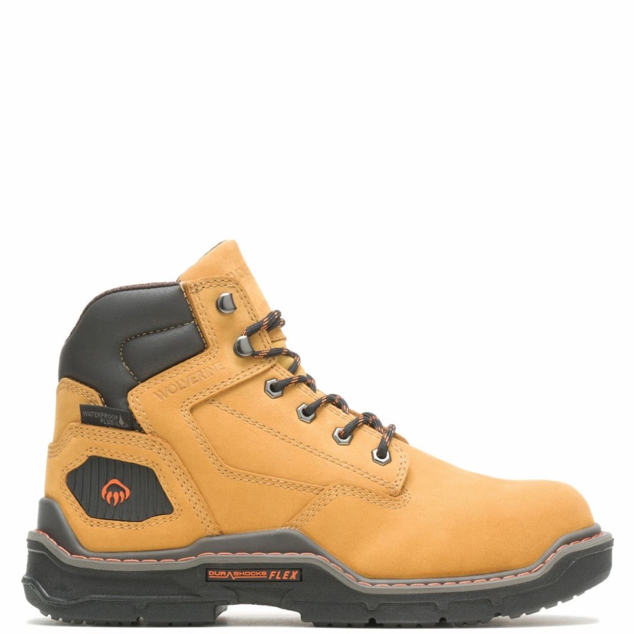 Boots * | Men'S Wolverine Boots, Raider Durashocks 6In Wp Work Boot