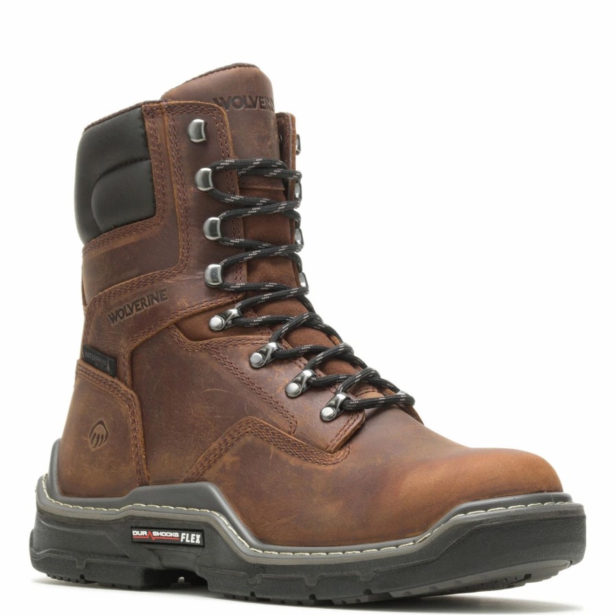 Boots * | Men'S Wolverine Boots, Raider Durashocks 8In Wp Work Boot