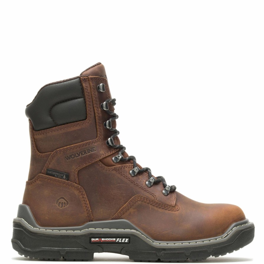 Boots * | Men'S Wolverine Boots, Raider Durashocks 8In Wp Work Boot