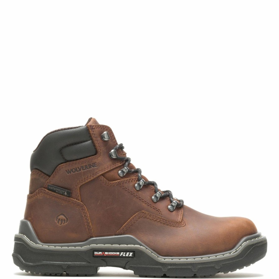 Boots * | Men'S Wolverine Boots, Raider Durashocks 6In Wp Work Boot