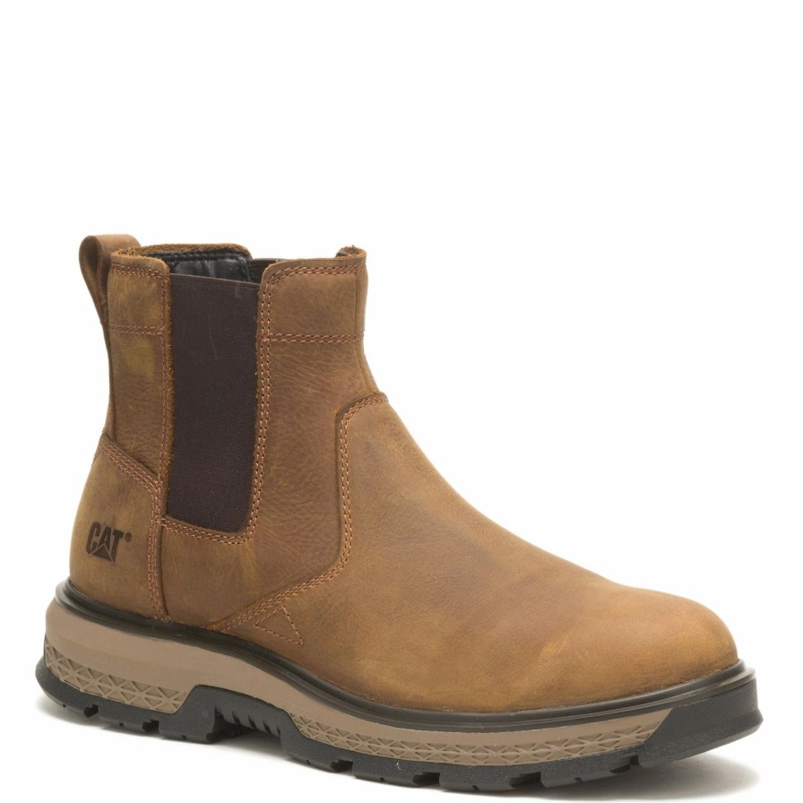 Boots * | Men'S Caterpillar, Exposition Chelsea Soft Toe Work Boot