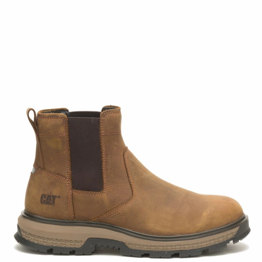 Boots * | Men'S Caterpillar, Exposition Chelsea Soft Toe Work Boot