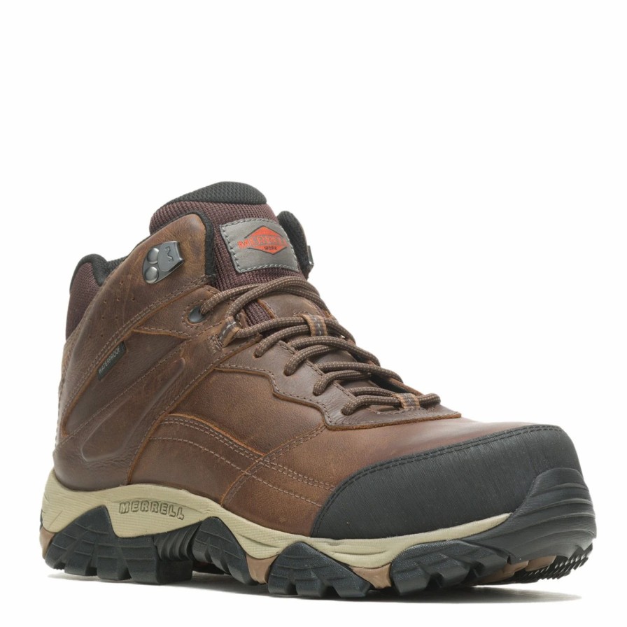 Boots * | Men'S Merrell, Moab Adventure Mid Waterproof Carbon Fiber Work Shoe