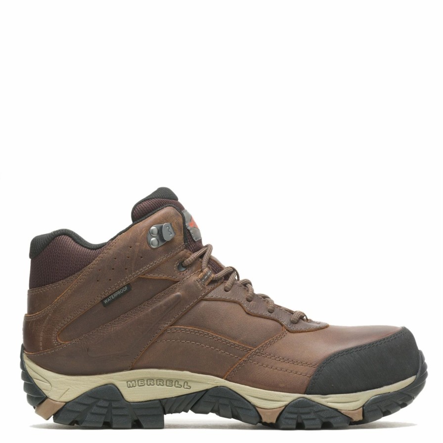 Boots * | Men'S Merrell, Moab Adventure Mid Waterproof Carbon Fiber Work Shoe