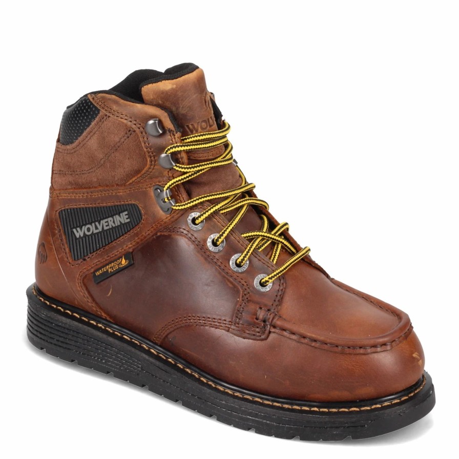 Boots * | Men'S Wolverine Boots, Hellcat Ultraspring Moc Toe Wedge 6In Work Boot