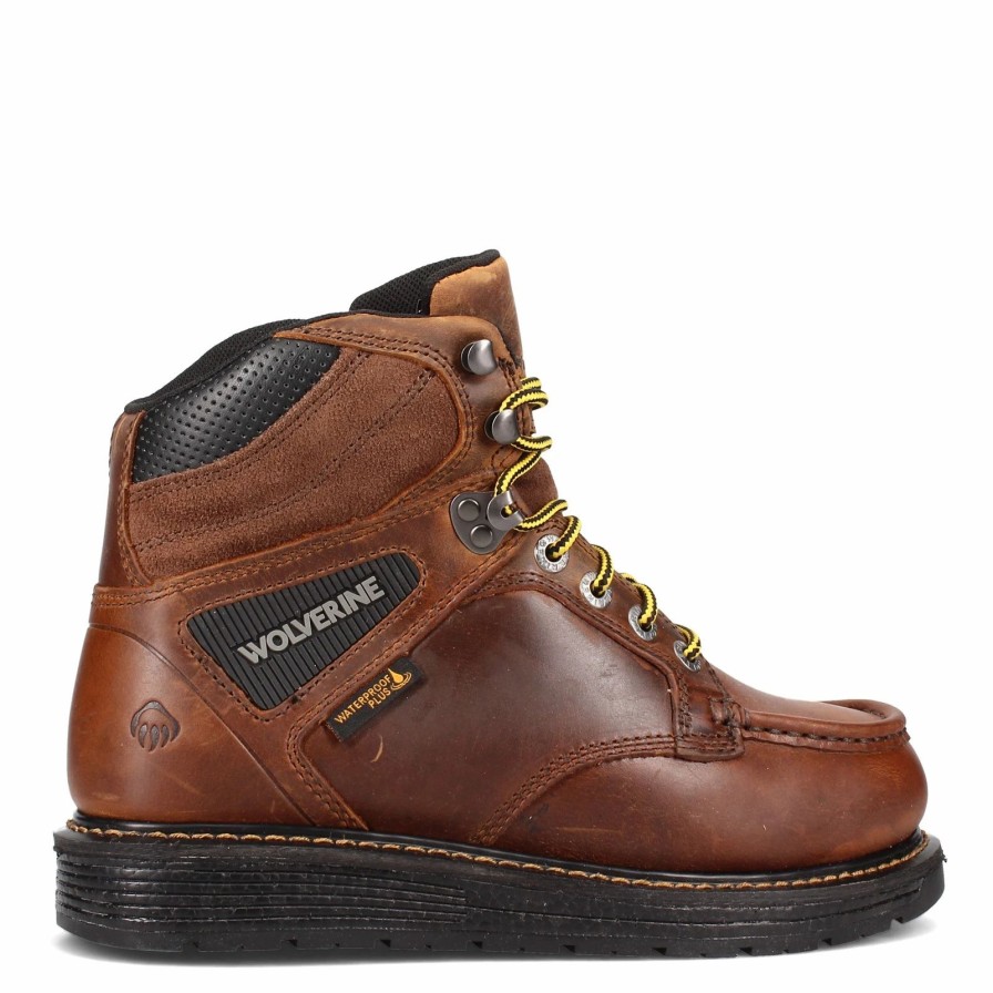 Boots * | Men'S Wolverine Boots, Hellcat Ultraspring Moc Toe Wedge 6In Work Boot