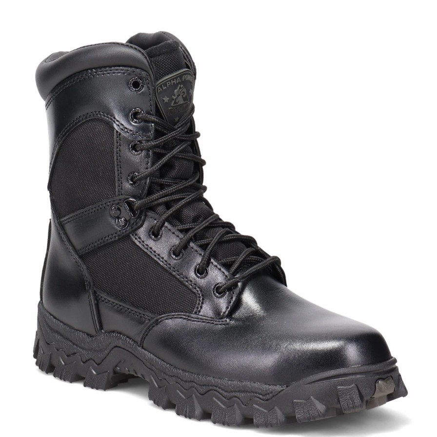 Boots * | Men'S Rocky, Alpha Force Waterproof Zip Work Boot