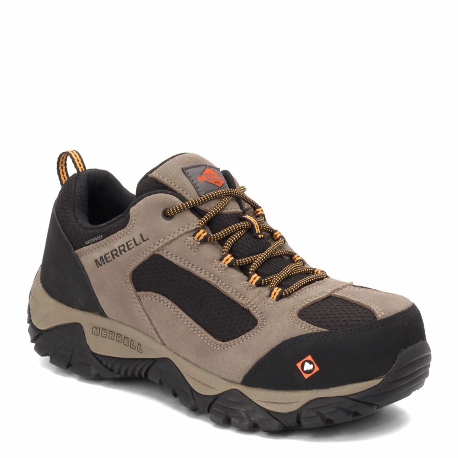 Sneakers * | Men'S Merrell, Moab Onset Low Waterproof Comp Toe Work Shoe Wide Width